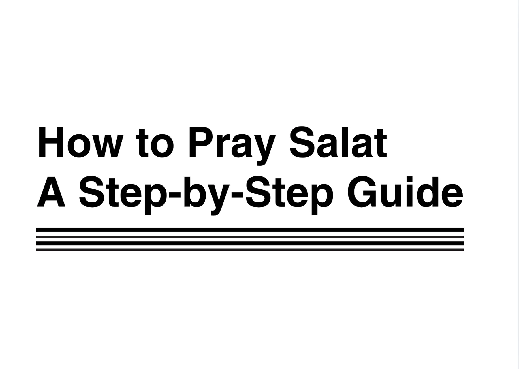 How to Pray Salat 1